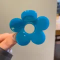 Molletta per capelli a fiore blu da donna, fermaglio per capelli trasparente in resina per styling. - Celeste (A108-3)