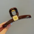 Braune Haarklammer mit goldenem Welpen-Akzent, große Haarklammer für dickes Haar Styling. - 1# Schokoladenbraun
