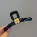 Schwarze große Haarklammer mit goldenem Hundemotiv, stilvolle Haarklammer für dickes Haar. - 2# Glänzend Schwarz