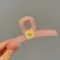 Rosa Acryl Haarklammer mit süßem goldenen Welpen Logo Design für Damen große Haarstyling Accessoires. - 10# Durchsichtiges Rosa