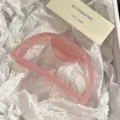 Rosa Acetat hohle Halbkreis Haarklammer elegante Haarstyling Zubehoer fuer Damen. - Rosa