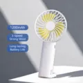 Mini ventilatore portatile USB con vento forte a 3 velocità in bianco chiaro di luna. - Ventilatore Sospeso GS-16 / Bianco