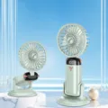 Ventilateur de Bureau Portable Main Vert Menthe USB Rechargeable Mini Ventilateur de Poche - Ventilateur Mural TP01 / Vert