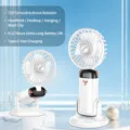 Mini ventilateur portatif avec écran numérique, USB rechargeable, rotation à 720 degrés, blanc. - Ventilateur Mural TP01 / Blanc