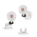 Mini ventilateur USB portable rechargeable avec support de bureau et fixation murale en or rose. - Blanc