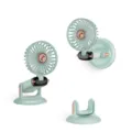 Mini ventilateur USB rechargeable portable avec support de bureau et design mural double. - Vert