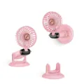 Mini ventilateur de bureau rose portable avec batterie USB et support mural ou de table. - Rose