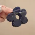 Molla per capelli a fiore trasparente blu scuro da donna, variante elegante per acconciature. - Blu Notte