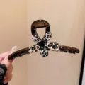 Pinza per capelli con stampa leopardata a fiore per donna, elegante molletta per acconciature. - Molla a Fiore Grande (Y193-4) / Grande Circa 13cm / Leopardo Marrone Trasparente