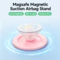 MagSafe magnetic phone grip stand detachable collapsible socket holder for mobile phone - Custom Design / Pink