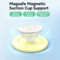 Magnetic phone grip compatible with MagSafe, collapsible socket stand for mobile phones. - Custom Design / Yellow