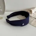 Dunkelblauer breiter Haarreif minimalistisch süßes Herz Haaraccessoires Herbst Winter - Marineblau