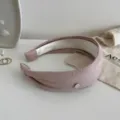 Rosa breites gepolstertes Strickstirnband, minimalistisches schickes Haarschmuck für Alltag. - Rosa