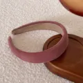Fluwelen brede haarband voor vrouwen, elegante dagelijkse haarring en modieuze haaraccessoires. - Roze