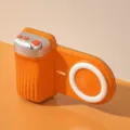 Magnetic phone camera grip with fill light and Bluetooth remote in vibrant orange color. - BBC-16 Focus Tri-Color Fill Light Style / Orange