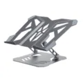 360-degree rotating carbon steel laptop stand, foldable adjustable desktop cooling riser. - A21B Foldable Laptop Stand / Dark Gray