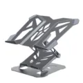 360-degree rotating carbon steel laptop stand, foldable metal cooling riser with double axis. - A22 Folding Stand (Laptop & Phone 2-in-1) / Dark Gray