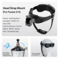 Head strap mount for action camera adjustable head harness mount for outdoor vlog shooting - Head Strap Mount (Pocket 3/4 Dedicated)
