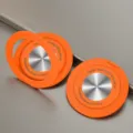 Oranger klappbarer Handyständer mit Doppelring, tragbarer Metall Tablethalter und Ring Halter. - Orange