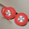 Roter doppelter Ring klappbarer Handy- und Tablet-Ständer, tragbare Metallhalterung. - Rot