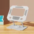Adjustable Metal Laptop Stand Foldable Rotating Desk Riser for Tablet Cooling Stand - 263 Rotating Style / White