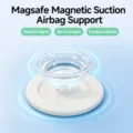 MagSafe magnetic phone grip transparent air cushion stand collapsible holder for mobile. - Custom Design / Beige