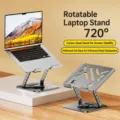 720 degree rotating laptop stand adjustable metal cooling bracket for desk notebook computer - SG-19 Rotating Style / Gunmetal