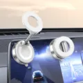 Supporto per cellulare auto magnetico a vuoto per cruscotto, staffa di navigazione girevole a 360°. - K007 / Bianco