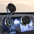 Supporto per cellulare magnetico per auto con ricarica wireless e aspirazione sottovuoto. - K007 Versione di Ricarica Wireless / Nero