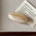 Elegant oval acetate hair clip in beige marble finish, chic side hairpin for daily styling. - Cream White