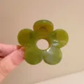 Molla per capelli a fiore verde da donna, clip squalo in acetato per acconciature alla moda. - Stile Verde Erba (B106-1)
