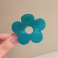 Molla per capelli a fiore verde da donna, fermaglio per capelli in acrilico trasparente chic. - Stile Blu Cielo (B106-2)