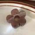 Molla per capelli a fiore marrone in resina da donna eleganti accessori per capelli - Stile Marrone Chiaro (B106-5)