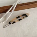 Fermaglio per capelli con strass semplice da donna, grazioso accessorio per lo styling. - Tartaruga chiara