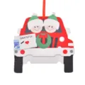 Christmas Wooden Car Hanging Ornament Holiday Tree Decor Cute Couple Hanging Gift Pendant - Two-Person