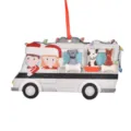 Ornement suspendu en bois pour camping-car de Noel avec famille mignonne et animaux - Pour 2 personnes