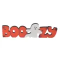 Halloween wooden BOOZY sign with cute ghost tier tray tabletop decoration party props. - Ghost Style