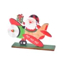 Ornamento aereo di Babbo Natale di Natale in legno decorazione da scrivania regalo di festa - Aereo Babbo Natale (Stile B)