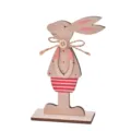 Easter wooden rabbit ornament desktop decoration cute bunny figure with dot clothes - Red Shorts Rabbit