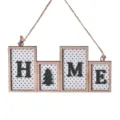 Christmas wooden hanging sign HOME letter plaque holiday party home wall decor door ornament decoration - Sweet Home Style