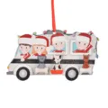 Ornement suspendu en bois pour sapin de noël, design bus famille et animaux mignons. - Style 4 Personnes