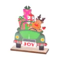 Decorazione per auto di Natale in legno con simpatica renna e regali colorati per feste. - Renna alla Guida (Stile D)
