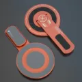 Oranger doppelseitiger magnetischer Dekompressions-Ring-Handyständer, 360 Grad drehbarer Halter - TS10 Magnetischer Dekompressionshalter / Orange