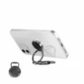 Metal foldable phone ring holder for back of smartphone, adjustable stand for desk video. - Back Stick Ring Bracket (Bagged) / Black