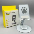 Metall klappbarer Handyhalter für den Schreibtisch mit Katzenpfoten-Design und 360-Grad-Basis. - Z06 Katzenpfote Drehbarer Ständer / Blau