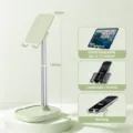 Desktop metal phone tablet stand adjustable height multi-functional overhead live streaming - TS13 Large Telescopic Style / Avocado Green