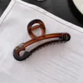 Grande pince à cheveux épingle de sûreté marron en résine accessoire élégant mode - Style Épingle de Sûreté (M72) / Longueur environ 11.3cm / Marron