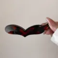 Molla per capelli a cuore a V tartarugata, elegante fermaglio a banana per coda di cavallo. - Lunghezza circa 10.6cm / Tartarugato