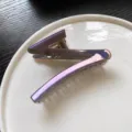 Grande pince à cheveux en forme de Z pour femmes, accessoire élégant finition métallique violette. - Pince en Z / L / M32-1# violet perlé