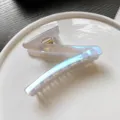 Pince à cheveux en Z pour femme, grand clip requin nacré translucide élégant et tendance. - Pince en Z / L / M32-4# Rose sirène